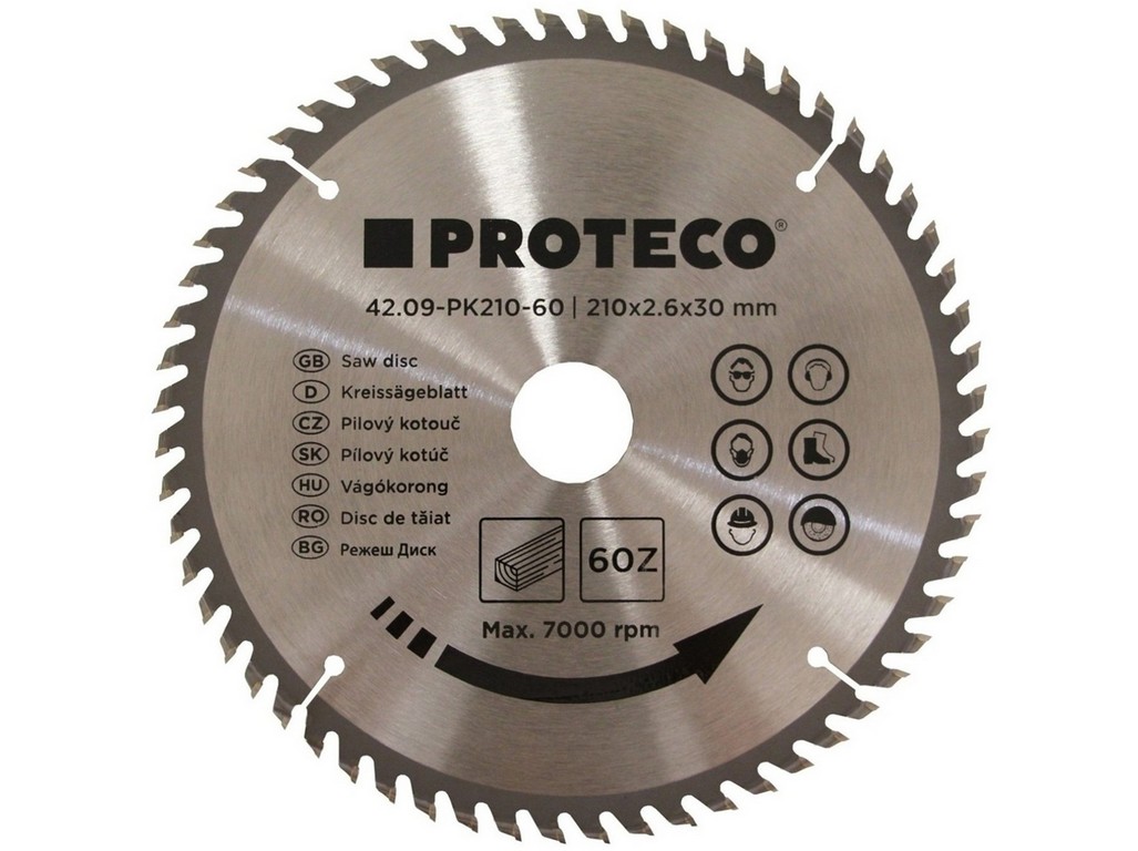 110968_42_09-PK210-60 KOTÚČ PÍLOVÝ S SK PLÁTKAMI 210X2.6X30 60 ZUBOV + REDUKCIA 30/20 MM – Obrázok 1