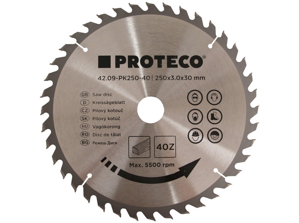 110969_42_09-PK250-40 KOTÚČ PÍLOVÝ S SK PLÁTKAMI 250X3.0X30 40 ZUBOV + REDUKCIA 30/20 MM – Obrázok 1