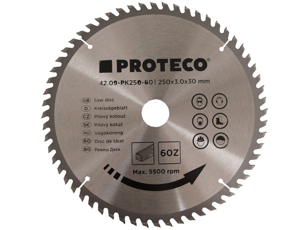 110970_42_09-PK250-60 KOTÚČ PÍLOVÝ S SK PLÁTKAMI 250X3.0X30 60 ZUBOV + REDUKCIA 30/20 MM – Obrázok 1