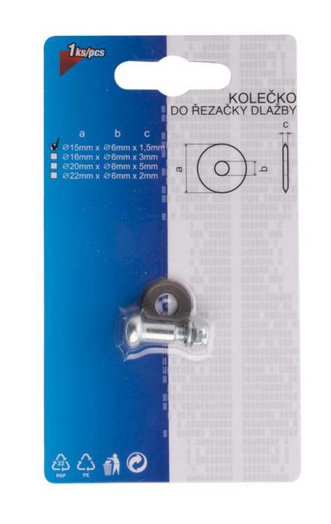 2542000043753_0 Koliesko náhradné o 15 x 6 x 1,5 mm do rezača dlažby – Obrázok 1