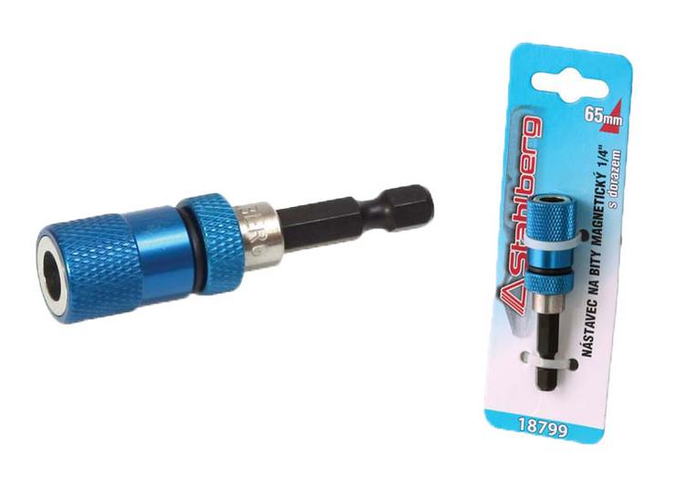 2542000044928_0 Nástavec na bity 1/4" 60 mm magnetický s dorazom – Obrázok 1