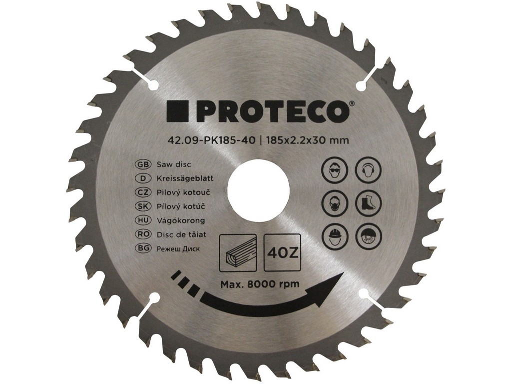 289_42_09-PK185-40 KOTÚČ PÍLOVÝ S SK PLÁTKAMI 185X2,2X30 40 ZUBOV + REDUKCIA 30/20 MM – Obrázok 1
