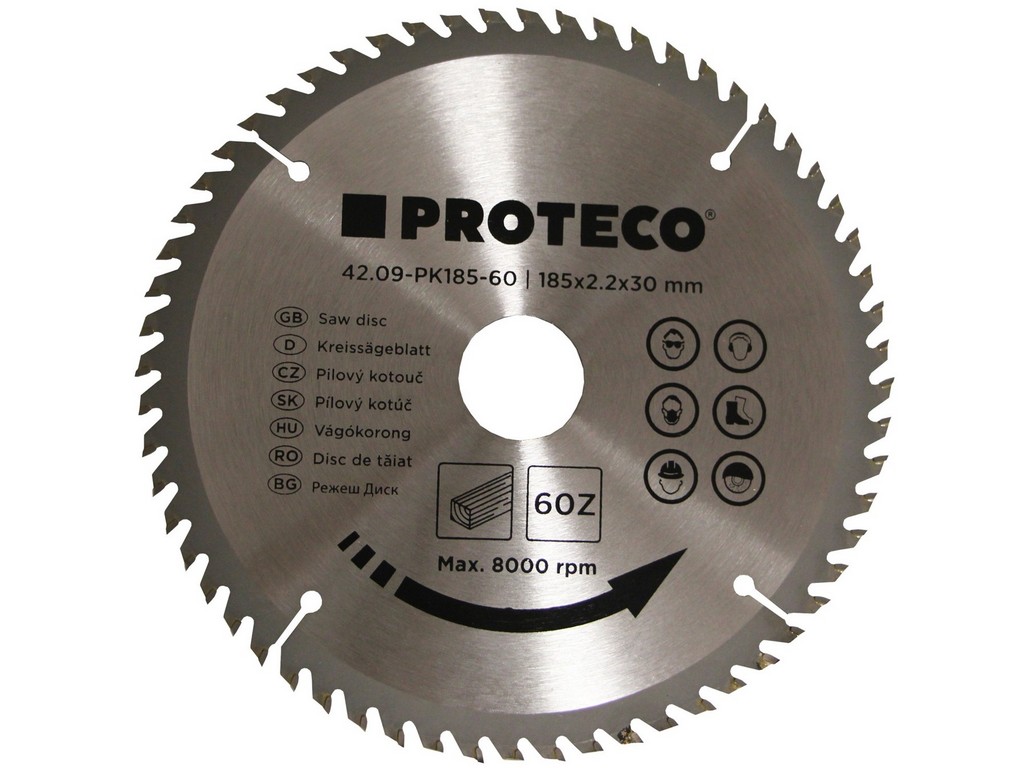 290_42_09-PK185-60 KOTÚČ PÍLOVÝ S SK PLÁTKAMI 185X2,2X30 60 ZUBOV + REDUKCIA 30/20 MM – Obrázok 1