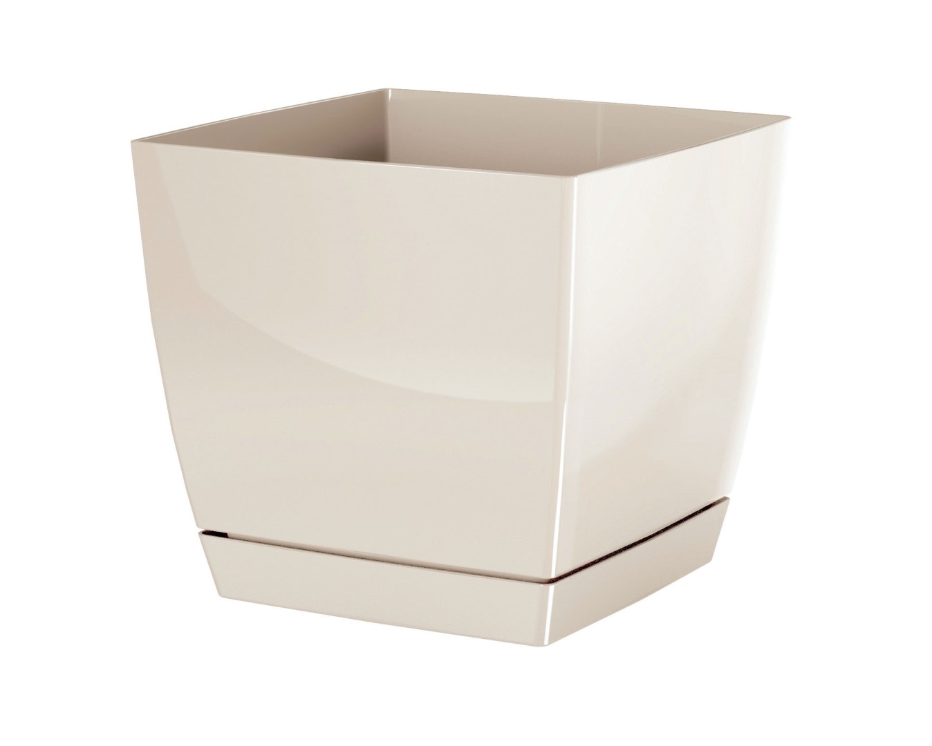 kvetinac-coubi-square-p-s-miskou-kremovy Kvetináč COUBI štvorec 13,5cm krémový – Obrázok 1