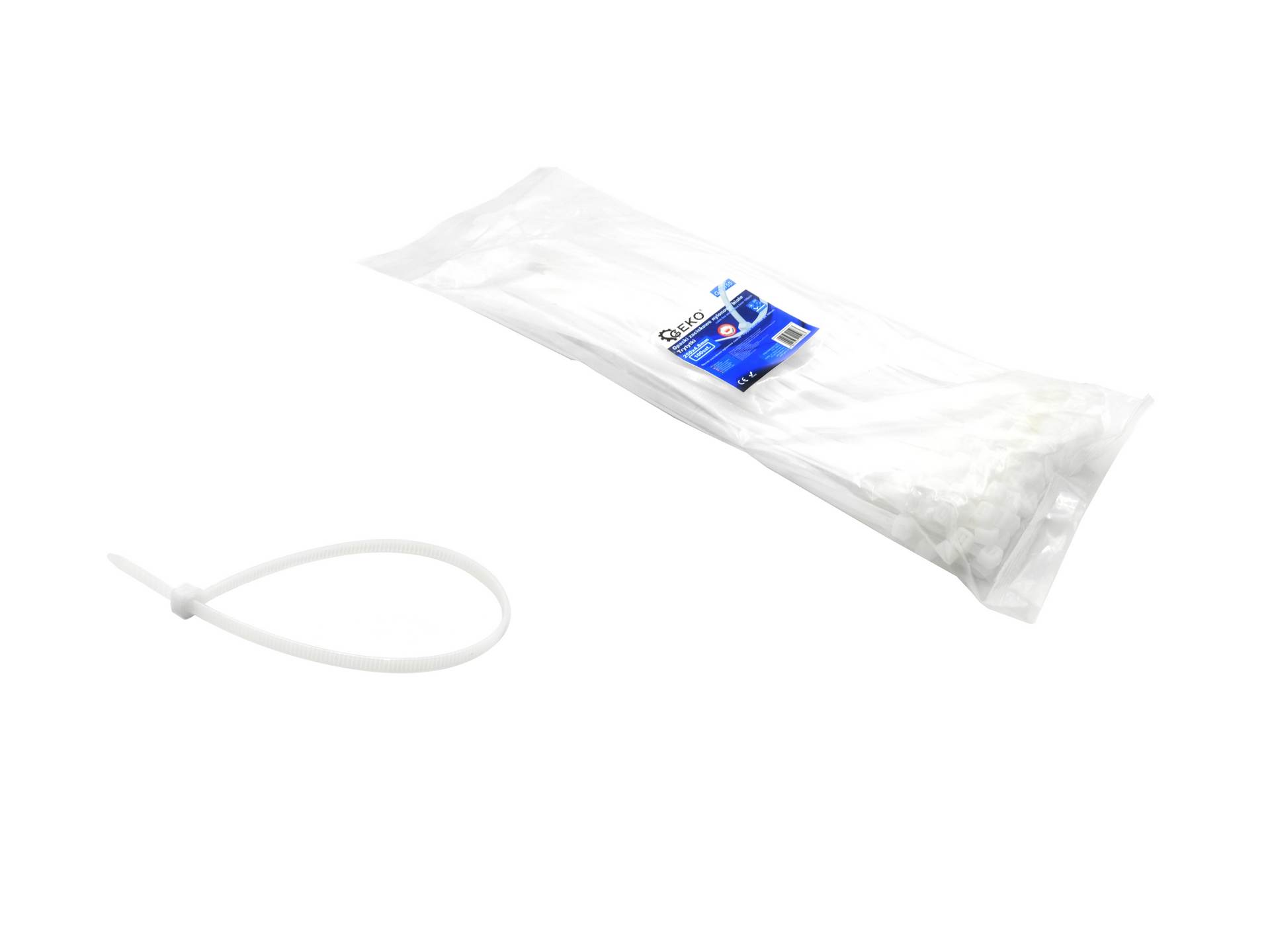 opaski-zaciskowe-nylonowe-biale-trytytki-100x2-5m Paska viaz. 160x2,5mm B 100ks G17143 – Obrázok 1