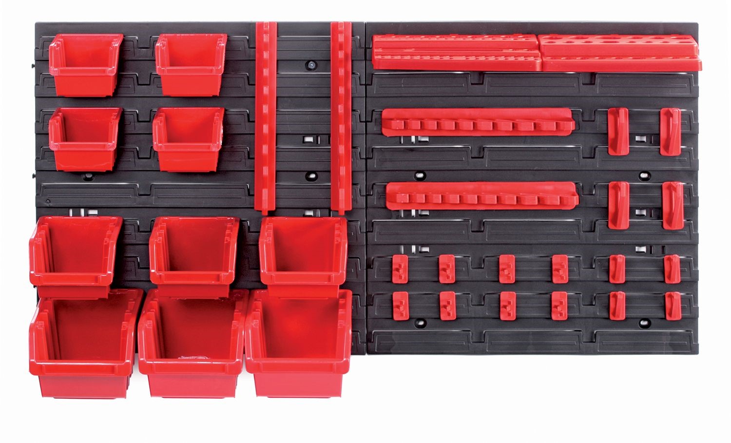 zavesny-panel-s-10-boxy-a-22-drzaky-na-naradi-orderline-800x165x400 Organizér závesný 10boxov – Obrázok 1